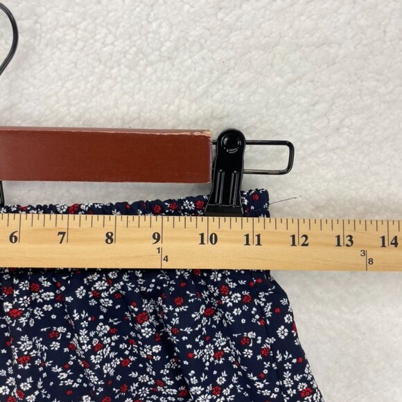 Aqua Flowy Floral Mini Skirt Women’s Size XS Multicolor Ruffle Hem Made in USA‎ - Picture 3 of 7